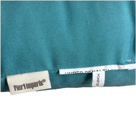 Pier 1 Indoor/Outdoor Lucky Dice Lumbar Pillow Turquoise Blue Yellow 17x12 EUC - Picture 4 of 5